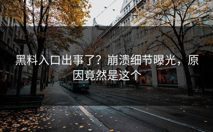 黑料入口出事了？崩溃细节曝光，原因竟然是这个  第1张