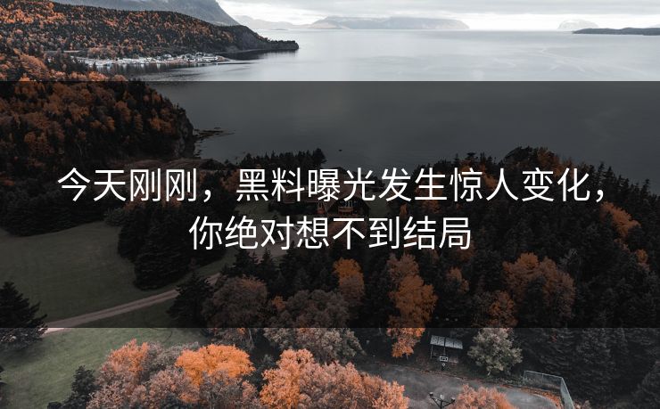 今天刚刚，黑料曝光发生惊人变化，你绝对想不到结局  第1张