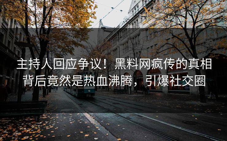 主持人回应争议！黑料网疯传的真相背后竟然是热血沸腾，引爆社交圈  第1张
