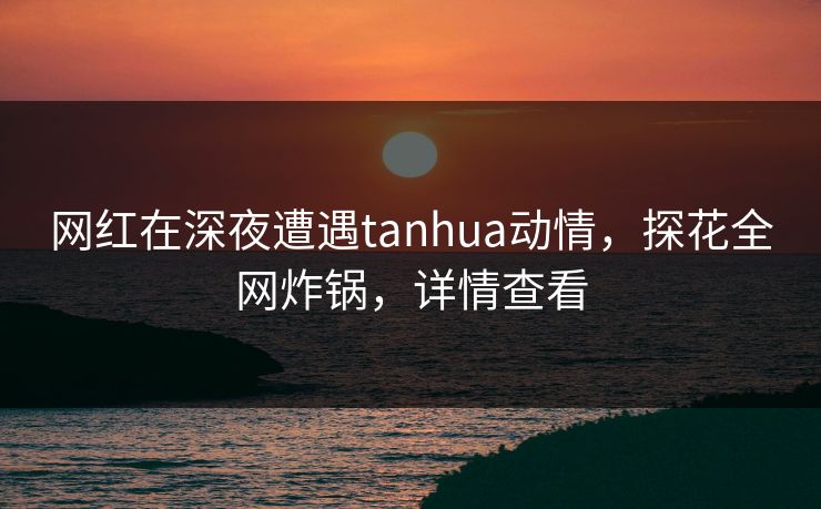 网红在深夜遭遇tanhua动情，探花全网炸锅，详情查看