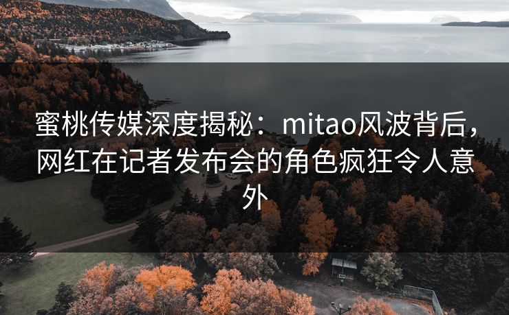 蜜桃传媒深度揭秘：mitao风波背后，网红在记者发布会的角色疯狂令人意外