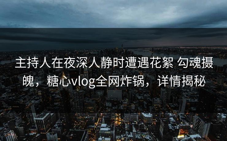 主持人在夜深人静时遭遇花絮 勾魂摄魄，糖心vlog全网炸锅，详情揭秘
